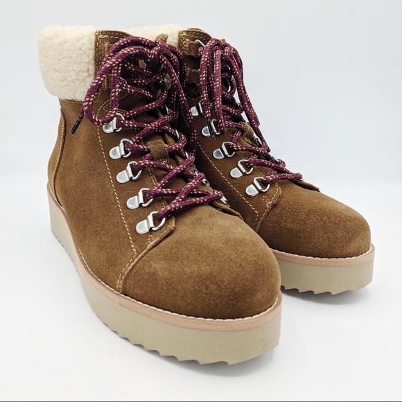 NEW Sam Edelman Faux Sherling Trim Hiking Boot - Picture 7 of 8